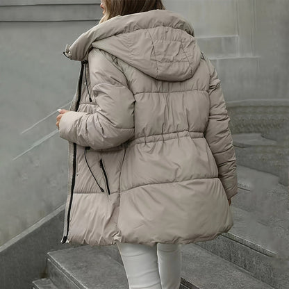 🌸Hot Sale 50% OFF✨  Women's Hooded Mid-Length Puffer Coat