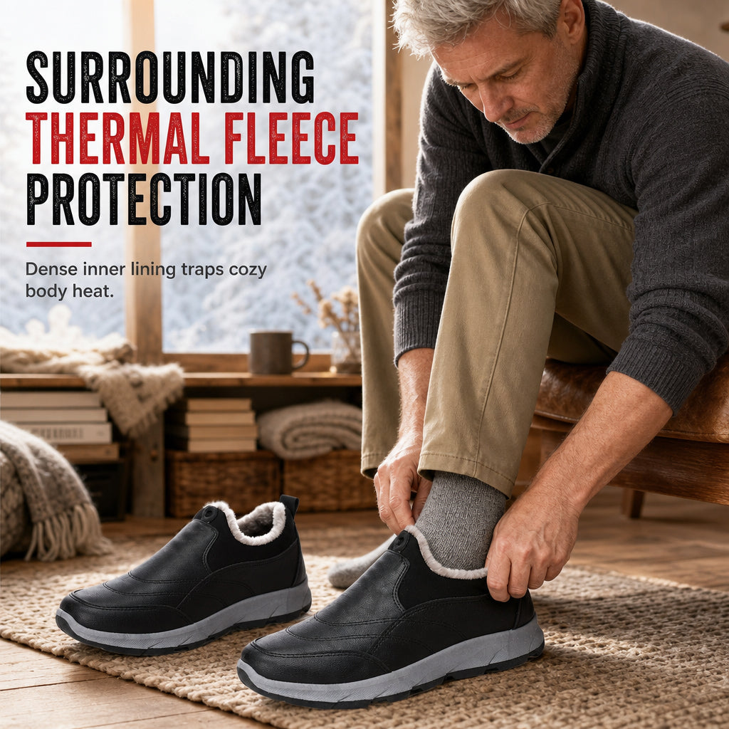 ✨Men's Winter Fleece-Lined Waterproof Ankle Boots