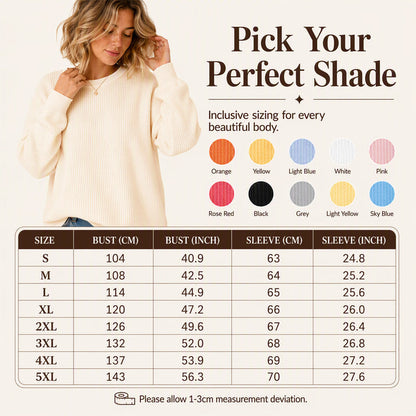 🔥Women's Loose-Fit Waffle-Knit Sweatshirt