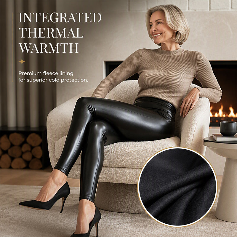 🖤 Sleek Look, Flattering Fit | Women's High-Waist PU Leather Leggings