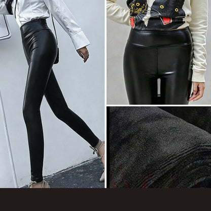 🖤 Sleek Look, Flattering Fit | Women's High-Waist PU Leather Leggings