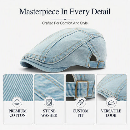 🧢Unisex Vintage Distressed Beret Flat Cap