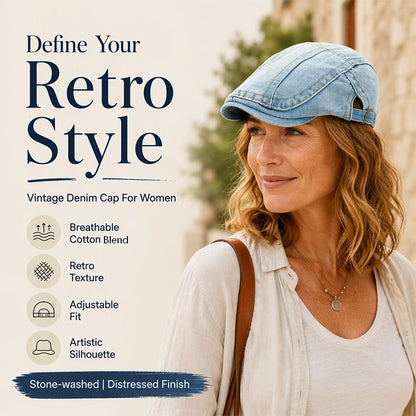 🧢Unisex Vintage Distressed Beret Flat Cap