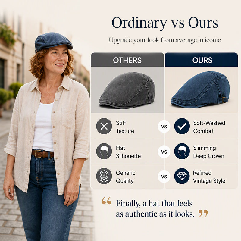 🧢Unisex Vintage Distressed Beret Flat Cap