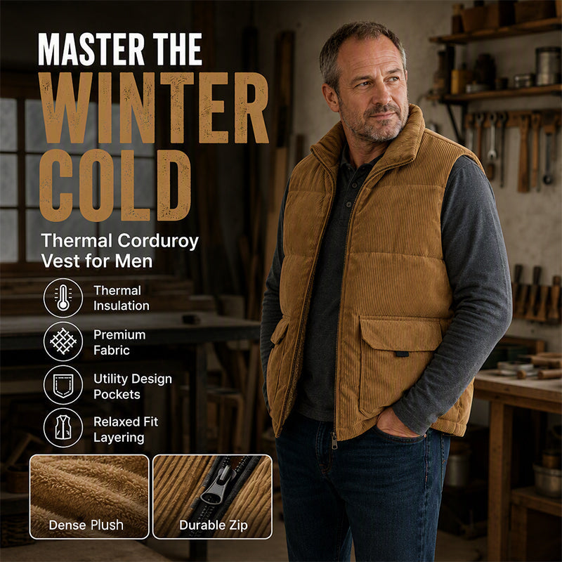 🧥✨Men's Thickened Corduroy Padded Vest
