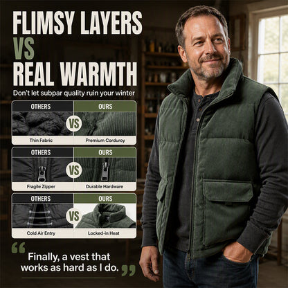 🧥✨Men's Thickened Corduroy Padded Vest