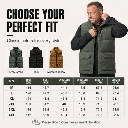 🧥✨Men's Thickened Corduroy Padded Vest