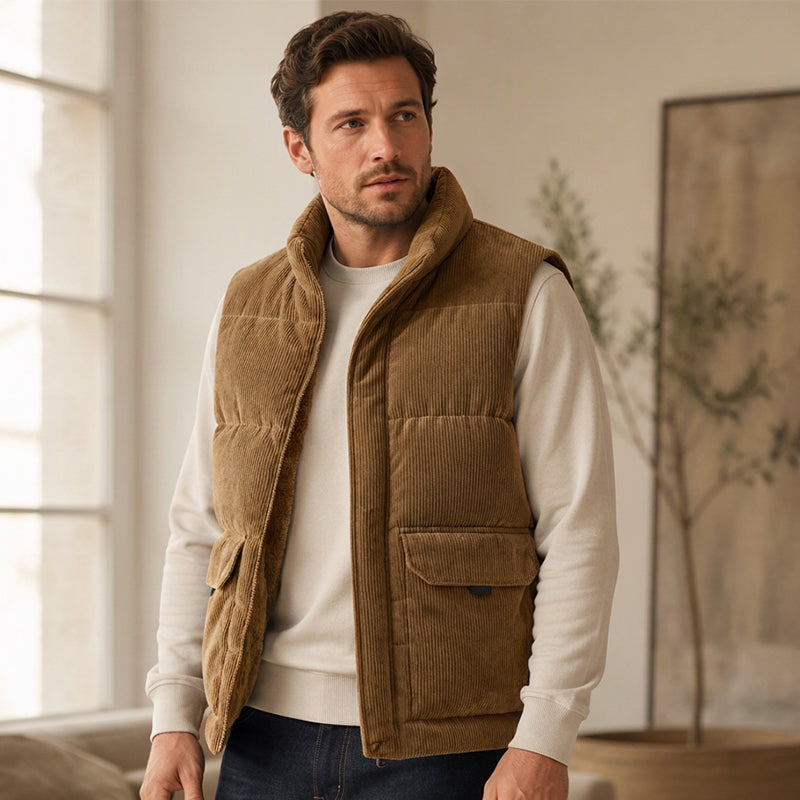 🧥✨Men's Thickened Corduroy Padded Vest