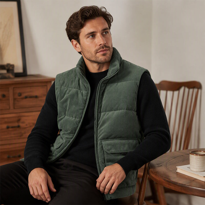 🧥✨Men's Thickened Corduroy Padded Vest