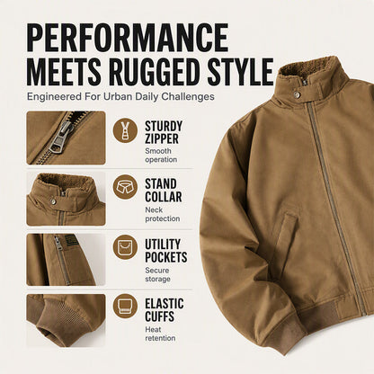 🧥 Plush-Lined Warmth, Relaxed Bomber Fit | Men's Jacket