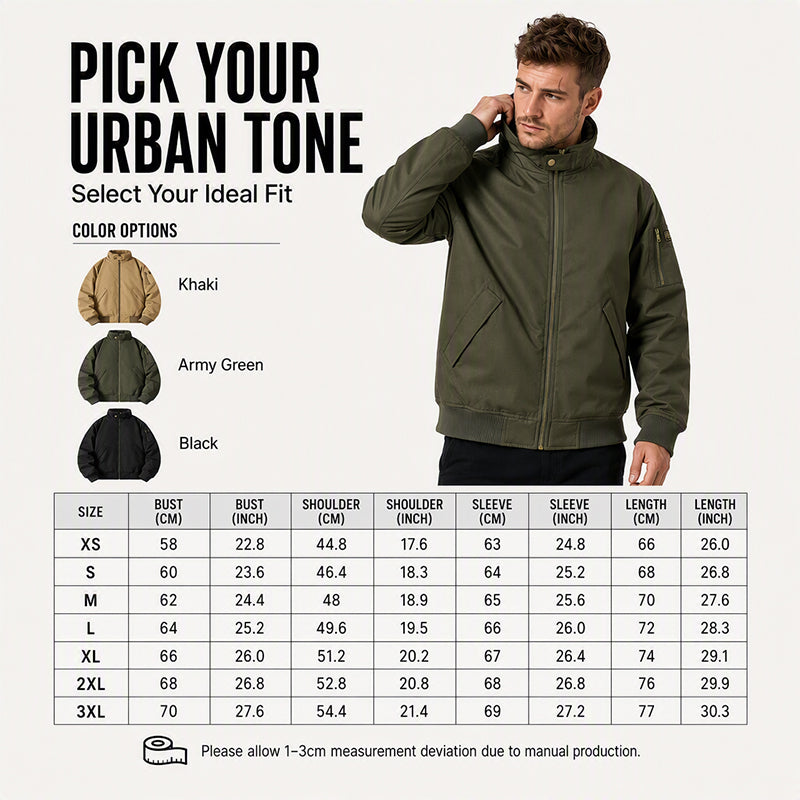 🧥 Plush-Lined Warmth, Relaxed Bomber Fit | Men's Jacket