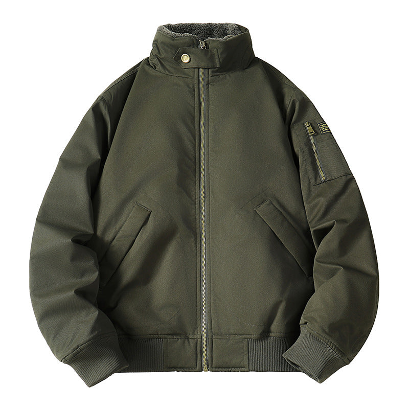 🧥 Plush-Lined Warmth, Relaxed Bomber Fit | Men's Jacket