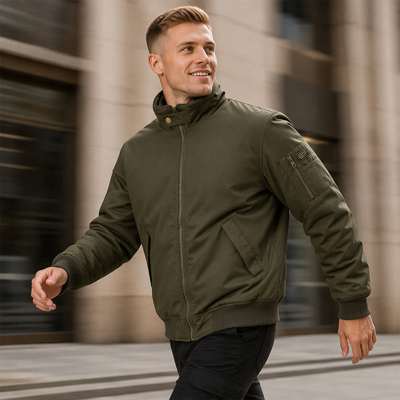🧥 Plush-Lined Warmth, Relaxed Bomber Fit | Men's Jacket