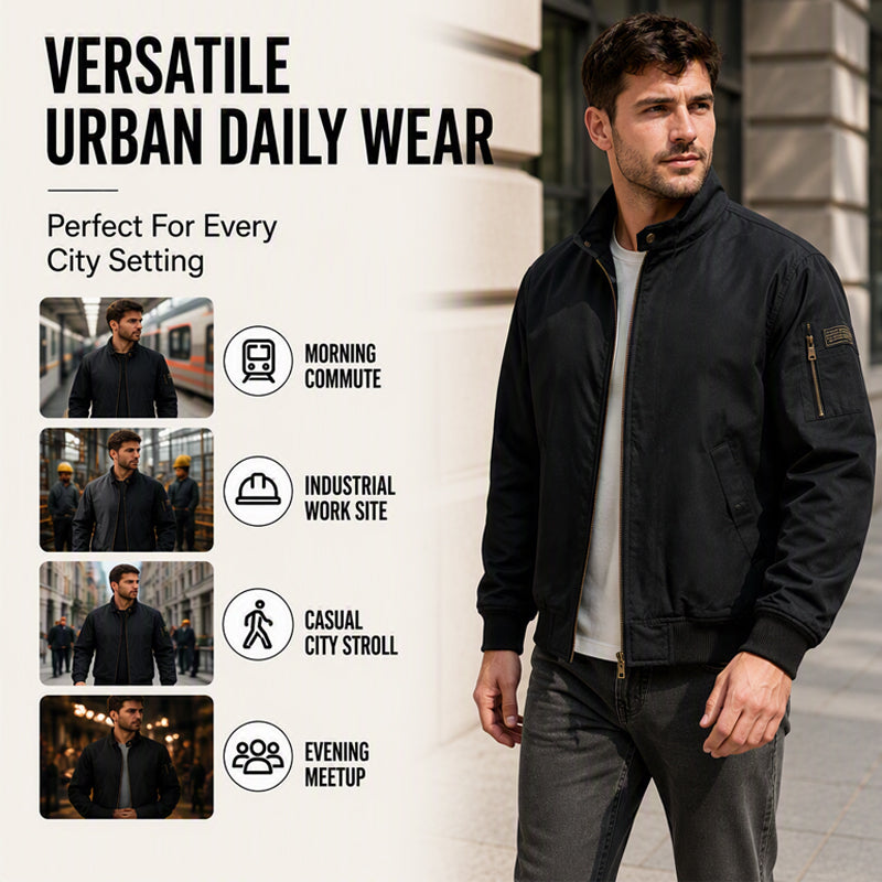 🧥 Plush-Lined Warmth, Relaxed Bomber Fit | Men's Jacket