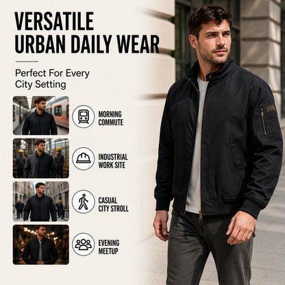 🧥 Plush-Lined Warmth, Relaxed Bomber Fit | Men's Jacket