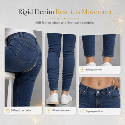 🔥Women's Light Blue Pearl-Embellished Slim-Fit Skinny Jeans