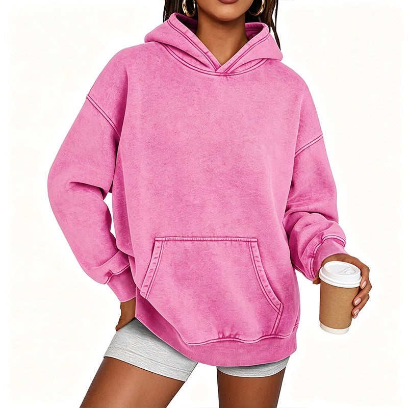 ✨Unisex Casual, Loose-Fitting, Stonewashed Hoodie