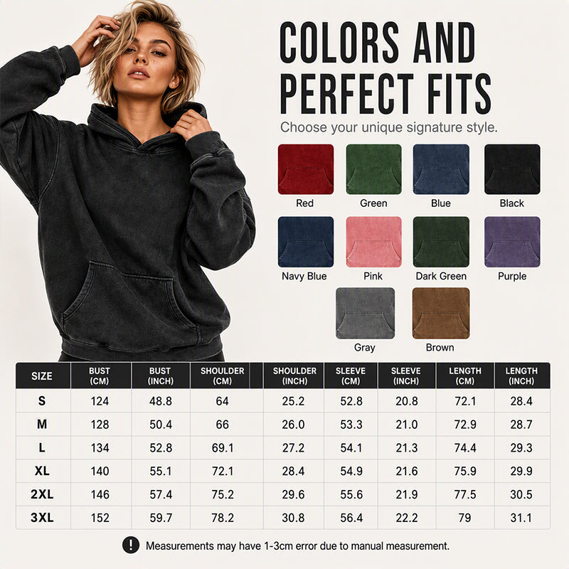 ✨Unisex Casual, Loose-Fitting, Stonewashed Hoodie