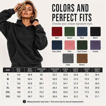 ✨Unisex Casual, Loose-Fitting, Stonewashed Hoodie