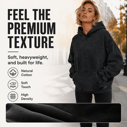✨Unisex Casual, Loose-Fitting, Stonewashed Hoodie