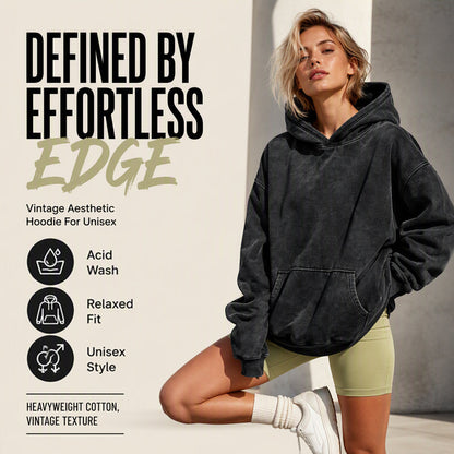 ✨Unisex Casual, Loose-Fitting, Stonewashed Hoodie