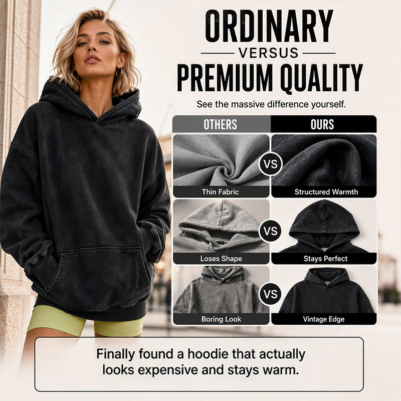 ✨Unisex Casual, Loose-Fitting, Stonewashed Hoodie