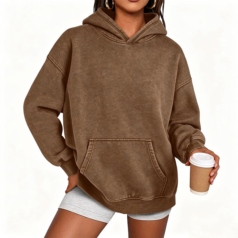 ✨Unisex Casual, Loose-Fitting, Stonewashed Hoodie