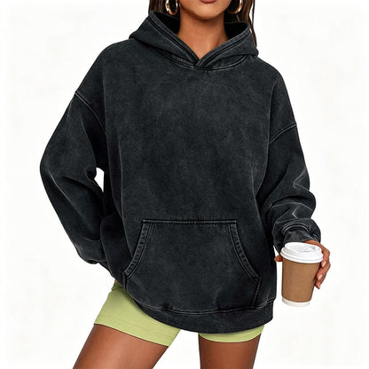 ✨Unisex Casual, Loose-Fitting, Stonewashed Hoodie