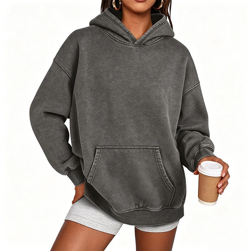✨Unisex Casual, Loose-Fitting, Stonewashed Hoodie