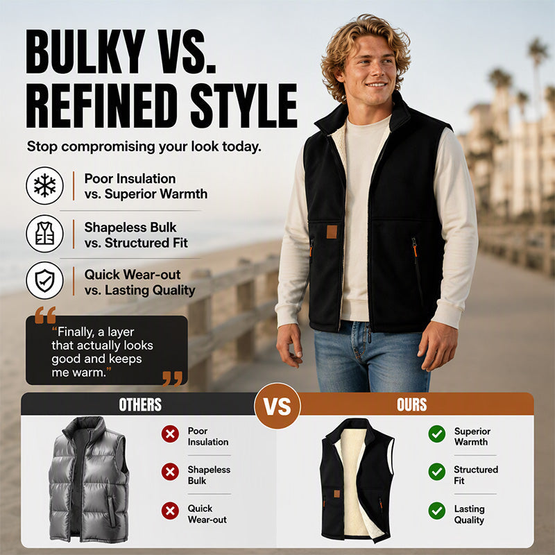 🔥Unisex Winter Plush-Lined Warm Vest❄️