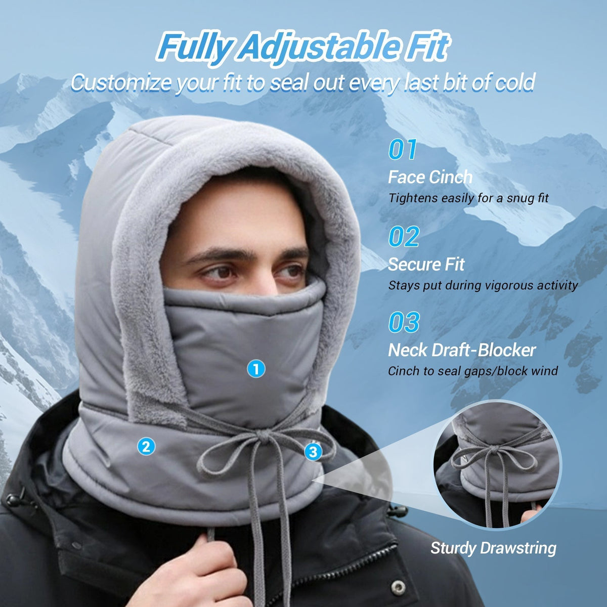 🔥Plush-lined Thickened Thermal Hat with Face Mask