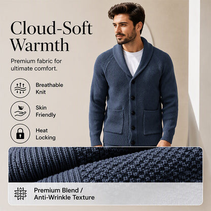 🧶 Men's Casual Shawl-Collar Cardigan — Classic Fit and Soft Knit ✨