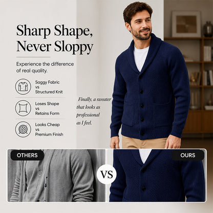 🧶 Men's Casual Shawl-Collar Cardigan — Classic Fit and Soft Knit ✨