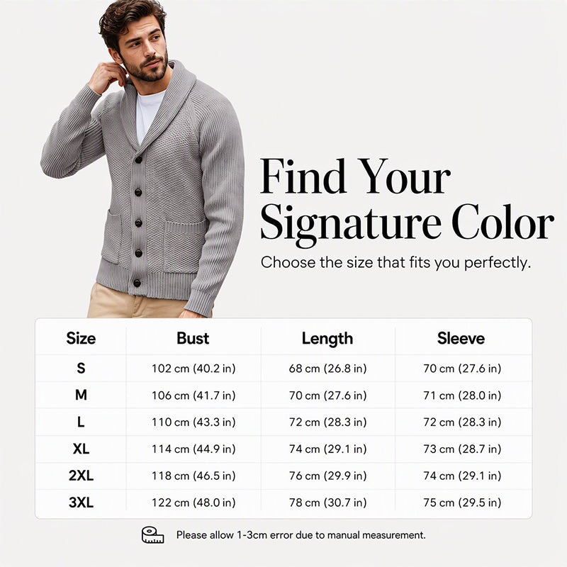 🧶 Men's Casual Shawl-Collar Cardigan — Classic Fit and Soft Knit ✨