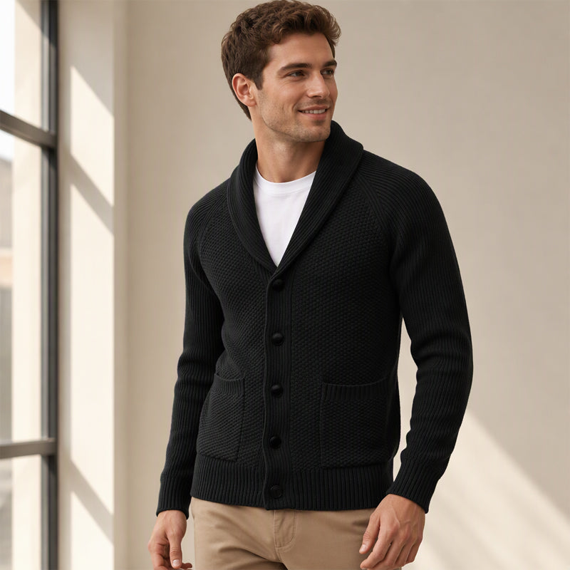 🧶 Men's Casual Shawl-Collar Cardigan — Classic Fit and Soft Knit ✨