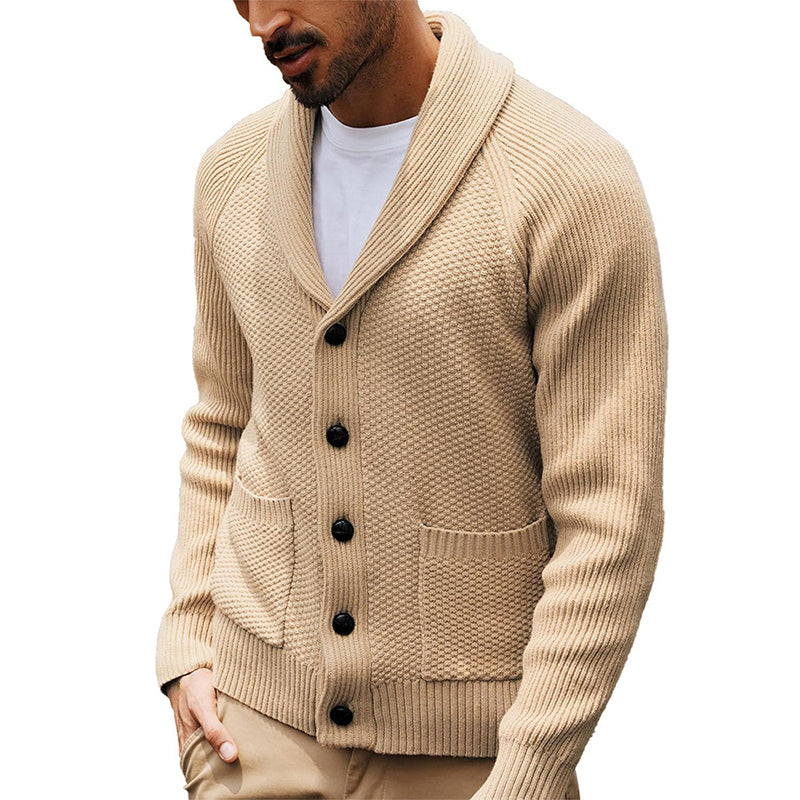 🧶 Men's Casual Shawl-Collar Cardigan — Classic Fit and Soft Knit ✨