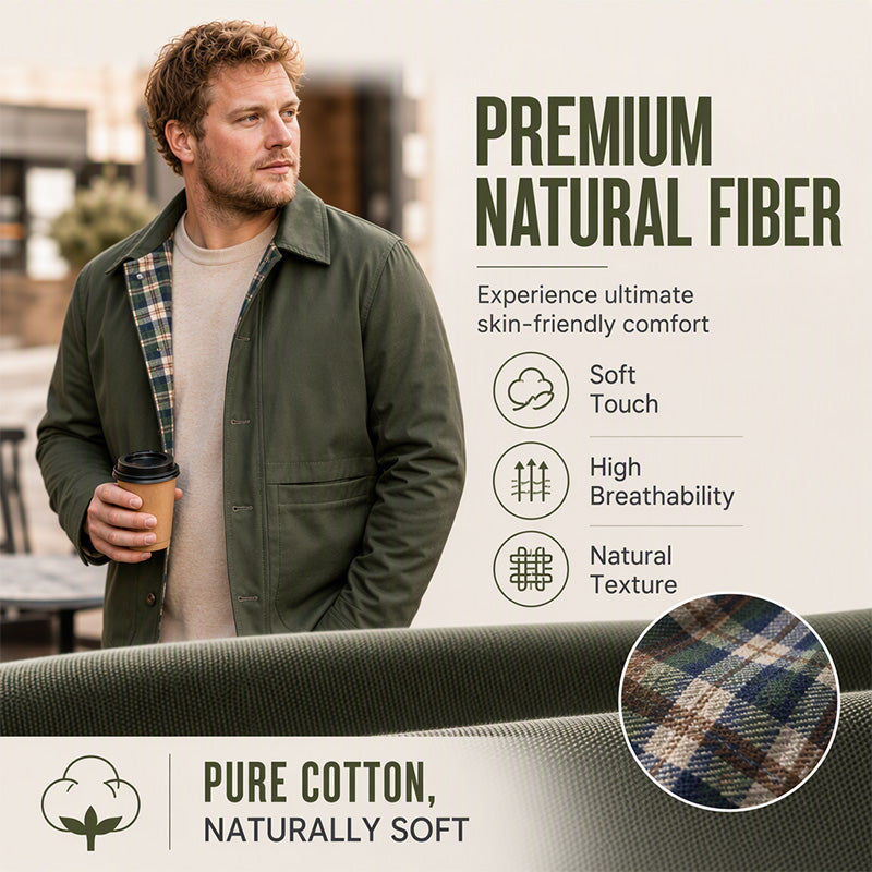 👔Casual Lapel, Versatile & Comfortable🧥 Men's Casual Lapel Jacket – Soft Fabric, Everyday Style ✨