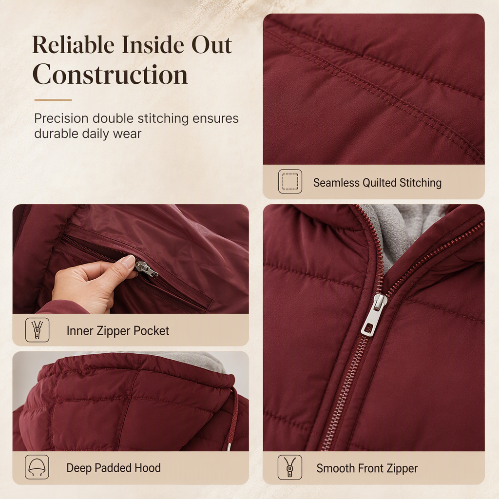 🧥Thick Cotton Warmth, Long-Line Heat❄️ Women's Hooded Padded Coat