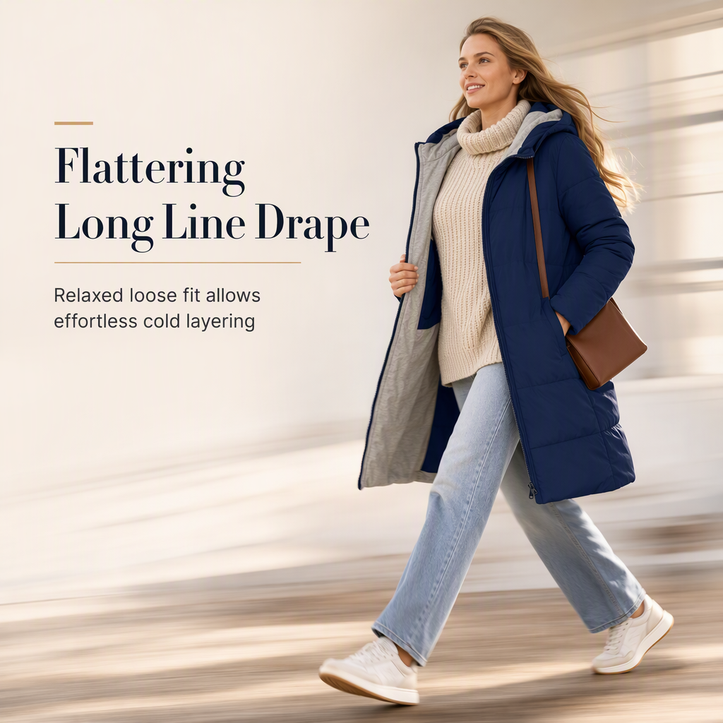 🧥Thick Cotton Warmth, Long-Line Heat❄️ Women's Hooded Padded Coat