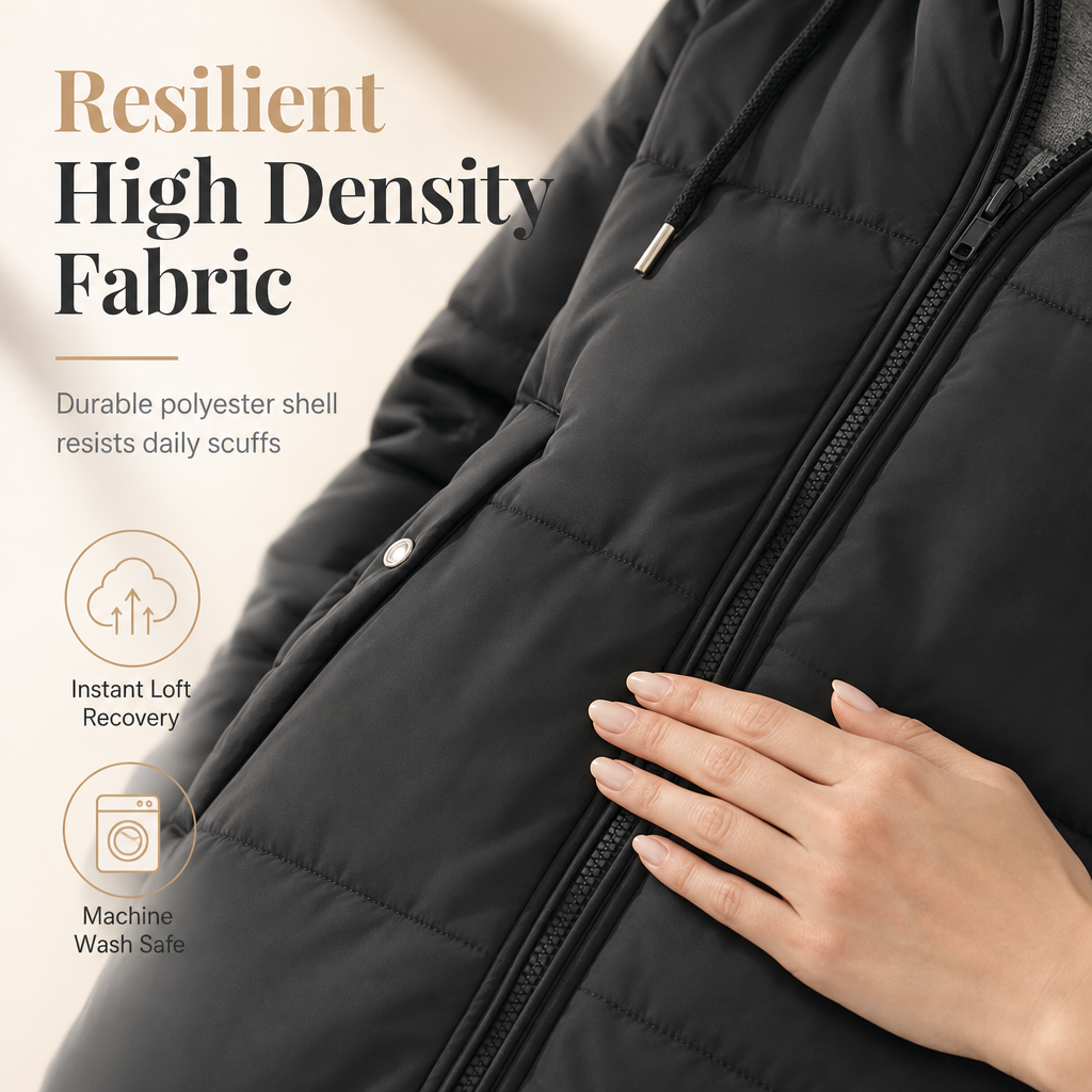 🧥Thick Cotton Warmth, Long-Line Heat❄️ Women's Hooded Padded Coat