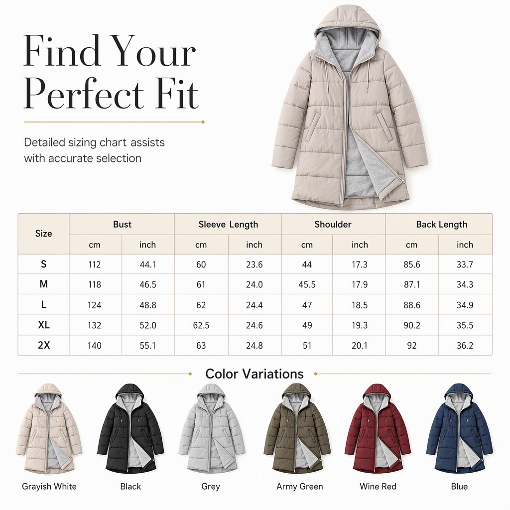 🧥Thick Cotton Warmth, Long-Line Heat❄️ Women's Hooded Padded Coat