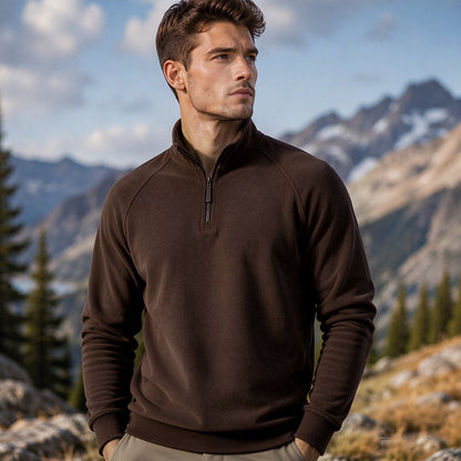 💖Men's quarter-zip sweater with a stand-up collar