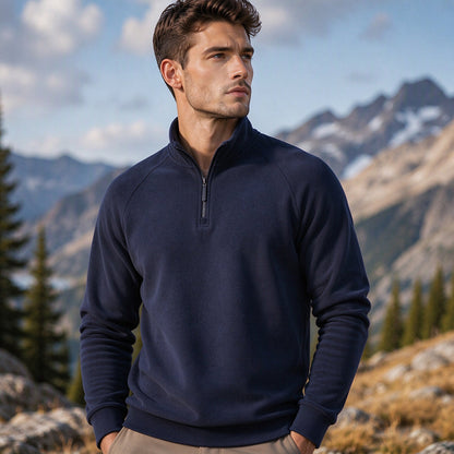 💖Men's quarter-zip sweater with a stand-up collar
