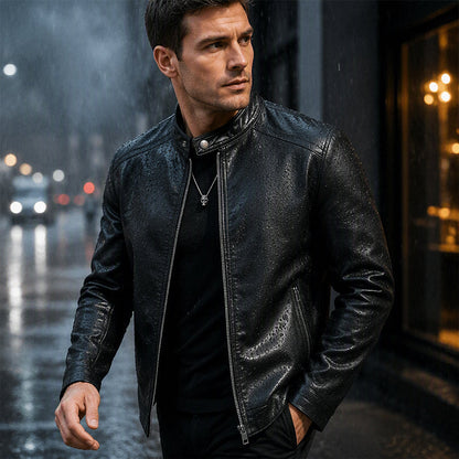 Warm Slim-Fit Biker Jacket