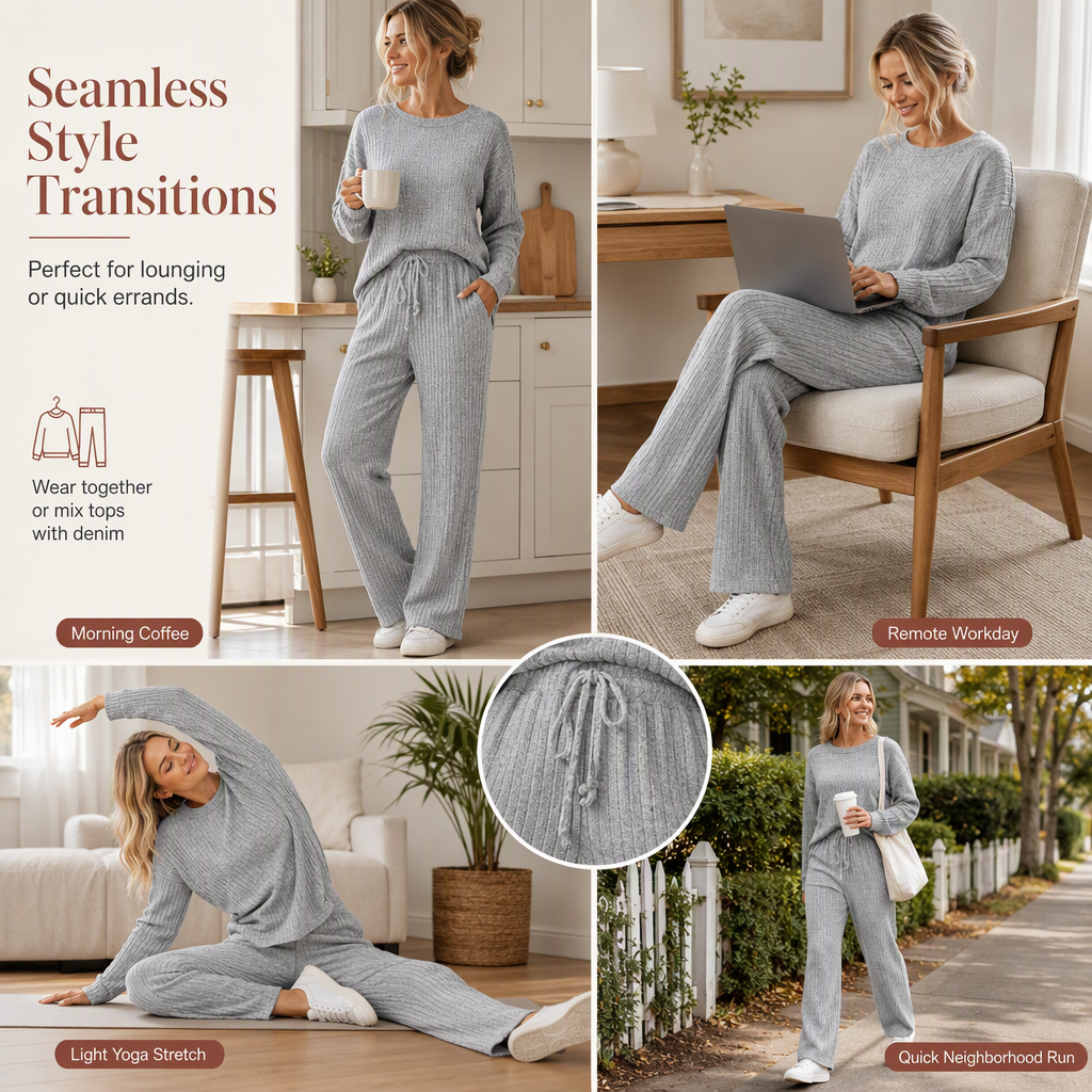 ✨Women's Casual Knit Loungewear Set