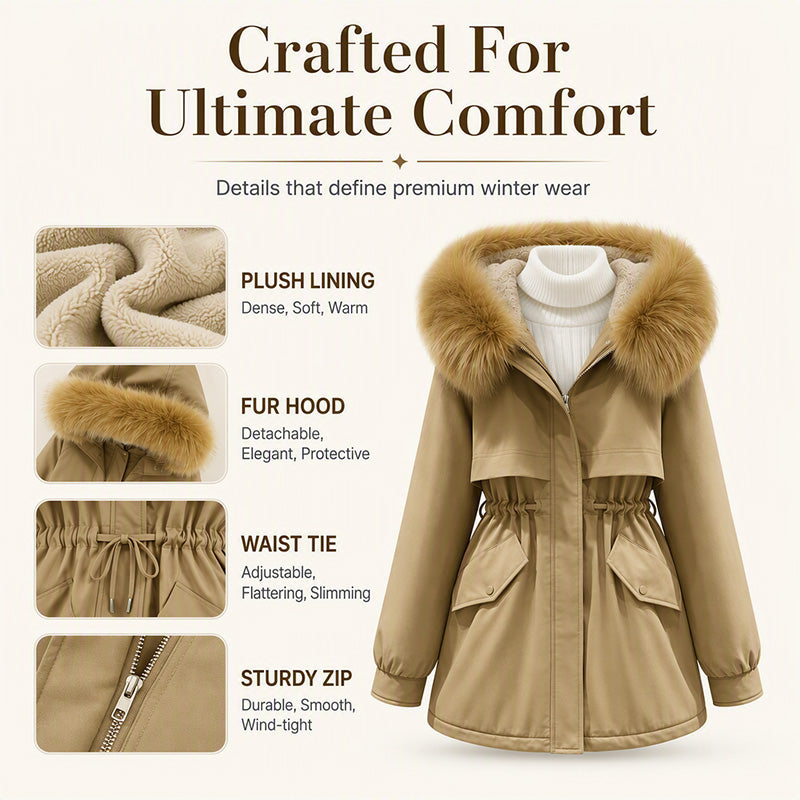 💖Women's Mid-Length Plush-Lined Parka Jacket
