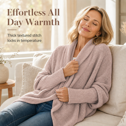💖 Women's Loose Batwing Sleeve Knit Cardigan Open Front Shawl for Autumn and Winter