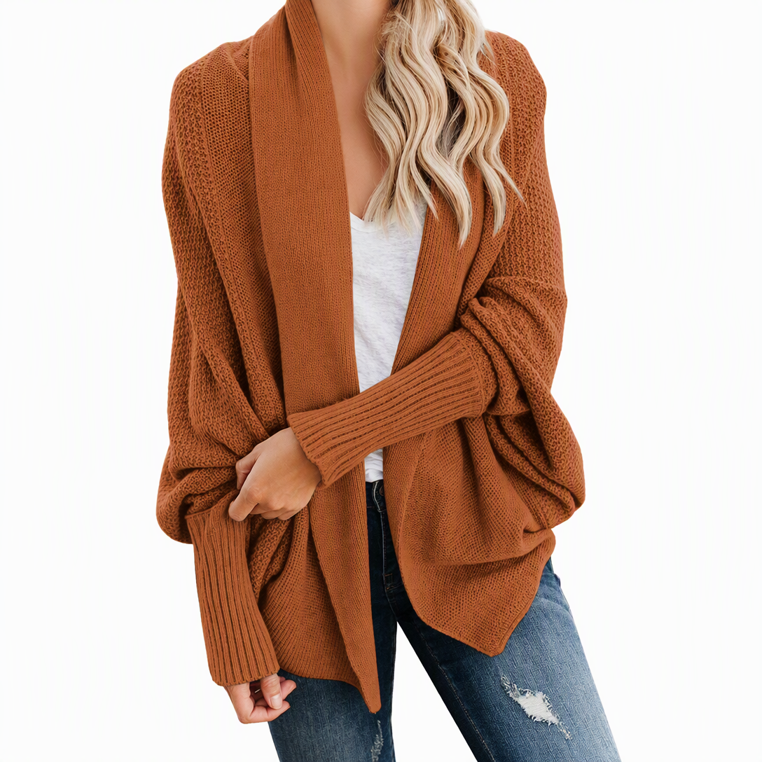 💖 Women's Loose Batwing Sleeve Knit Cardigan Open Front Shawl for Autumn and Winter