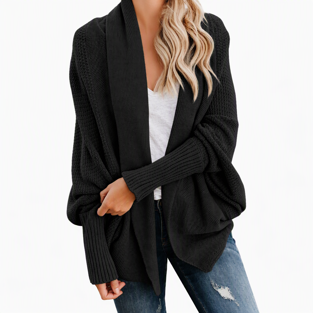 💖 Women's Loose Batwing Sleeve Knit Cardigan Open Front Shawl for Autumn and Winter