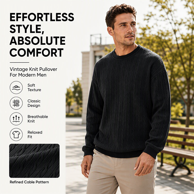 ✨Men's Cable Knit Crewneck Sweatshirt